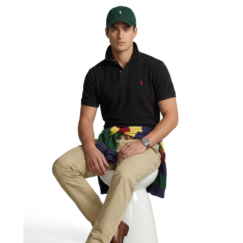 Sterling Croft Signature Stripe Polo Shirt – Burgundy & Sand